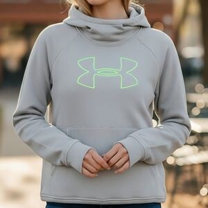 Under Armour Gray Hoodie Green Logo (HOD3)